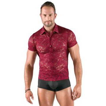 Shirt met Gebloemd Kant Rood - Svenjoyment