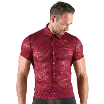Shirt met Gebloemd Kant Rood - Svenjoyment