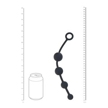 Curved Silicone Anaal Beads - Zwart