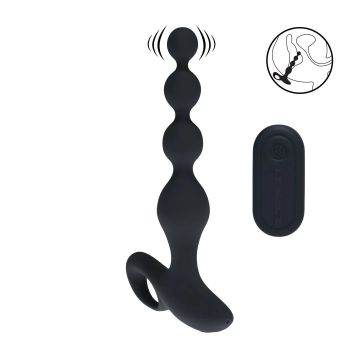 Levelz Vibrerende Beaded Buttplug met Afstandsbediening - Zwart