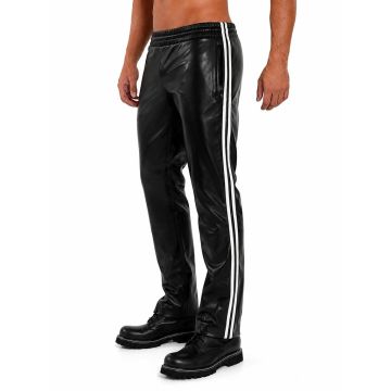 MisterMitch Leren Broek - Witte Streep