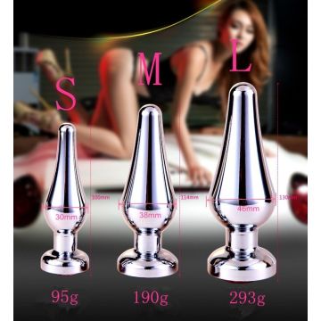 Spartan Steel Aluminium Buttplug met Kristal - Small