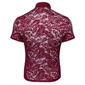 Shirt met Gebloemd Kant Rood - Svenjoyment