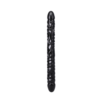 Dubbele Dildo Geaderd Zwart 45 cm