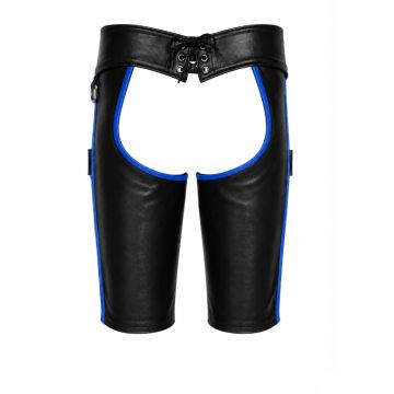 MisterMitch Leren Chaps - Zwart/Blauw