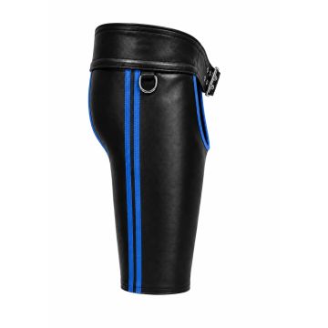 MisterMitch Leren Chaps - Zwart/Blauw