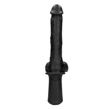 Vibrerende en Stotende Vibrator met Handvat - Zwart