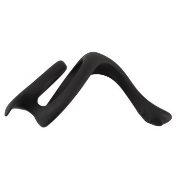 Silicone Cock en Ballring met Perineumretractor - Zwart