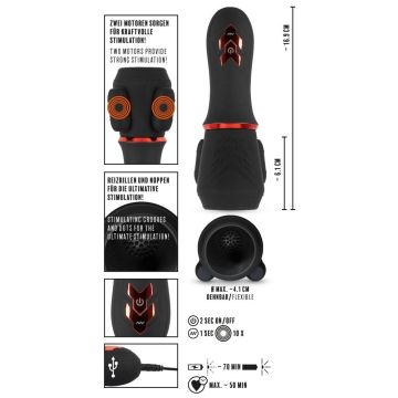 Rebel Glans Masturbator met 2 Motors