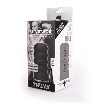 All Black Masturbator Twink - Zwart