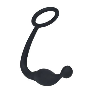Silicone Cockring met Prostaatstimulator S - Zwart