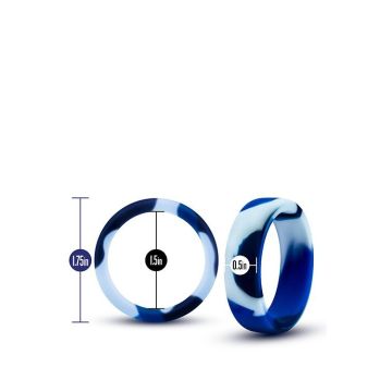 Siliconen Cockring Camouflage - Blauw*