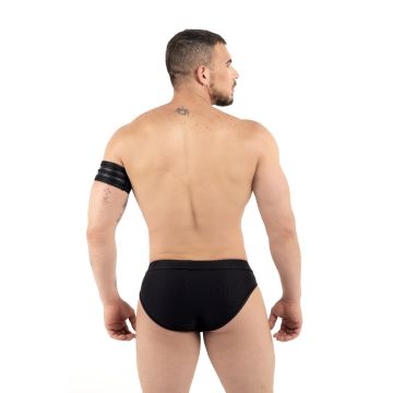 ROK Biker Two Stripes Biceps Band - Zwart