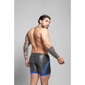 Dale Mas Biker Skin Short met Rits - Zwart/Blauw