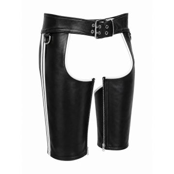 MisterMitch Leren Chaps - Zwart/Wit
