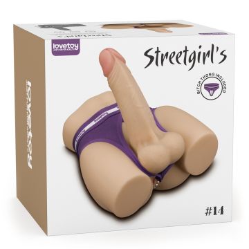 Masturbator Streetgirl's 14 met Dildo - Huidskleur