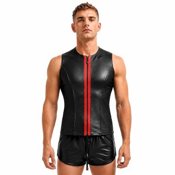 MisterMitch Leren Vest - Rood