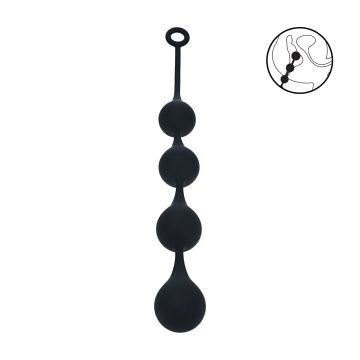 Siliconen Waterdrop Anal Balls Zwart XL - 50 mm