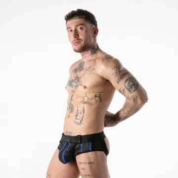 Locker Gear Full Military Access Jock Slip - Zwart/Blauw