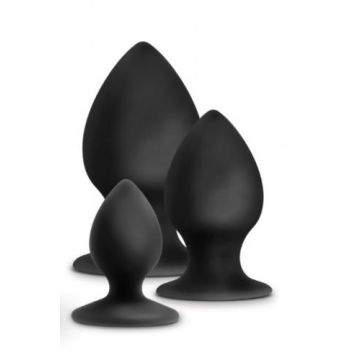 Anal Adventures Buttplug Set Platinum - Zwart