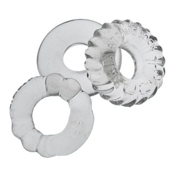Oxballs Bonemaker 3-PACK Cockring Kit - Transparant