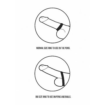 Rekbare Cockring Set No. 86 - Zwart*