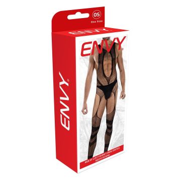 Envy Open Kruis Bodystocking Web Of Lust - Zwart