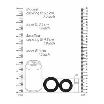 Rekbare Cockring Set No. 86 - Zwart*