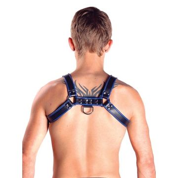 Mister B Leather Chest Harnas Blauw