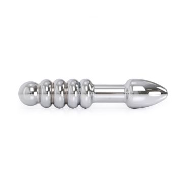 Spartan Steel Geribbelde Stalen Buttplug - 18 cm