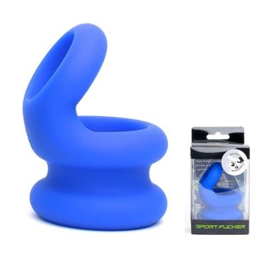 Siliconen Cockring Switch Hitter - Blauw*
