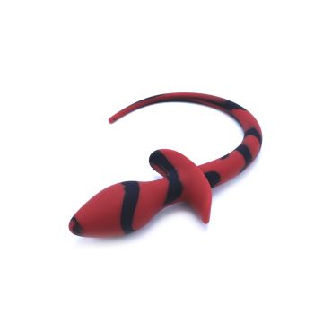 Kiotos Buttplug Hondenstaart - Zwart/Rood