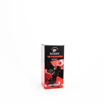 All Black Steroid Dildo Shuttlecock Zwart - 25 cm