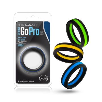 Go Pro Siliconen Cockring - Zwart / Groen