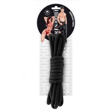 Bondage Touw 3 meter - Zwart Katoen