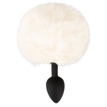 Buttplug Fluffy Tail Maat S - Wit