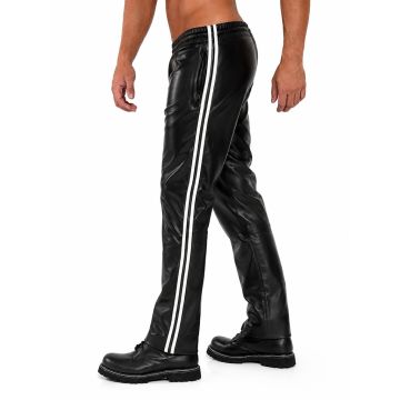 MisterMitch Leren Broek - Witte Streep