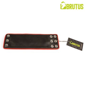  BRUTUS Leren Polsportemonnee met Rits - Zwart/Rood