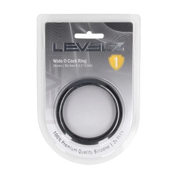 Wide O Silicone Cockring XXL - Zwart 55mm