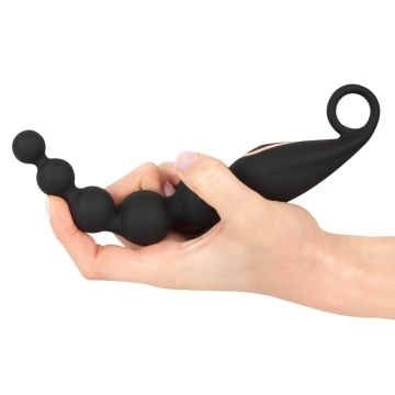 Anos Vibrerende Anal Beads - Zwart