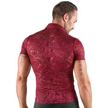 Shirt met Gebloemd Kant Rood - Svenjoyment