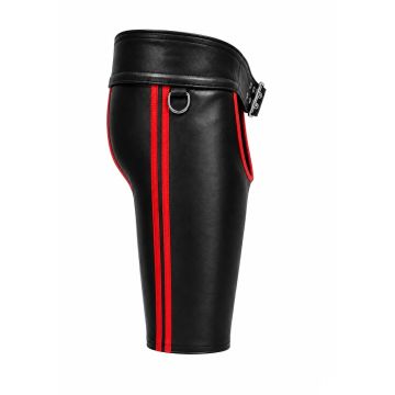 MisterMitch Leren Chaps - Zwart/Rood