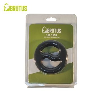 Cock en Ball Duo Ring Yin-Yang - Zwart