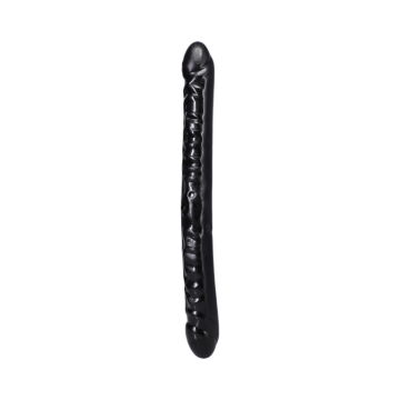 Dubbele Dildo Geaderd Zwart 45 cm