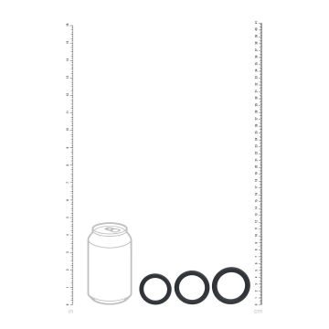 Silicone Cockring Set van 3 L/XL/XXL - Zwart