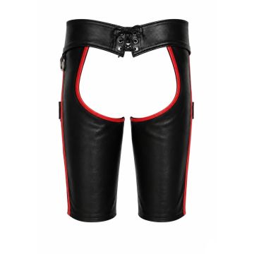 MisterMitch Leren Chaps - Zwart/Rood