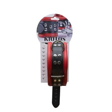 Rode hals band 6,5 cm - Kiotos Leather*