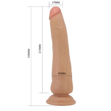 Dildo Tiemeyer 25 cm met Op en Neer Beweegbare Huid