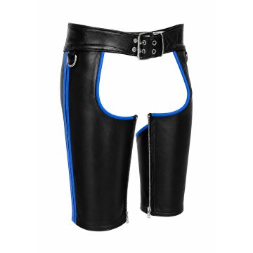 MisterMitch Leren Chaps - Zwart/Blauw