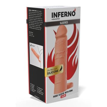 Siliconen Penissleeve Inferno 18 cm - Huidskleur